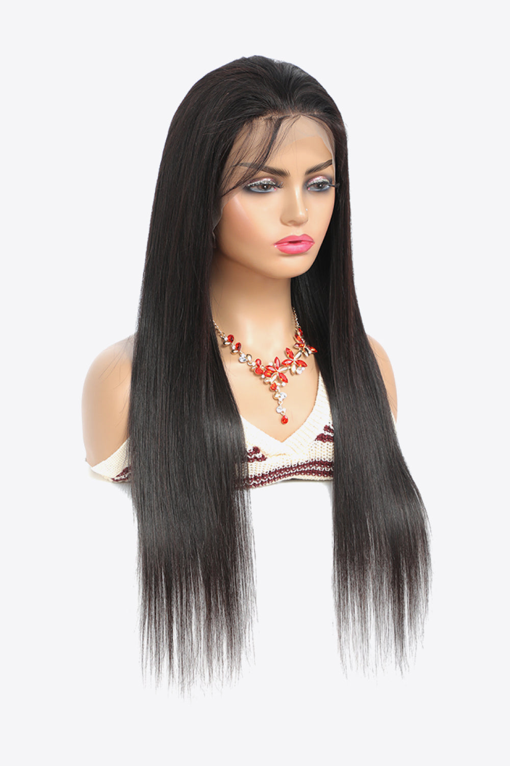 18" 13*4" Natural Human Wigs in Black 150% Density COCO CRESS