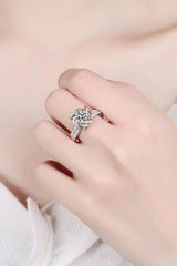 2 Carat Moissanite Floral Platinum-Plated Ring COCO CRESS