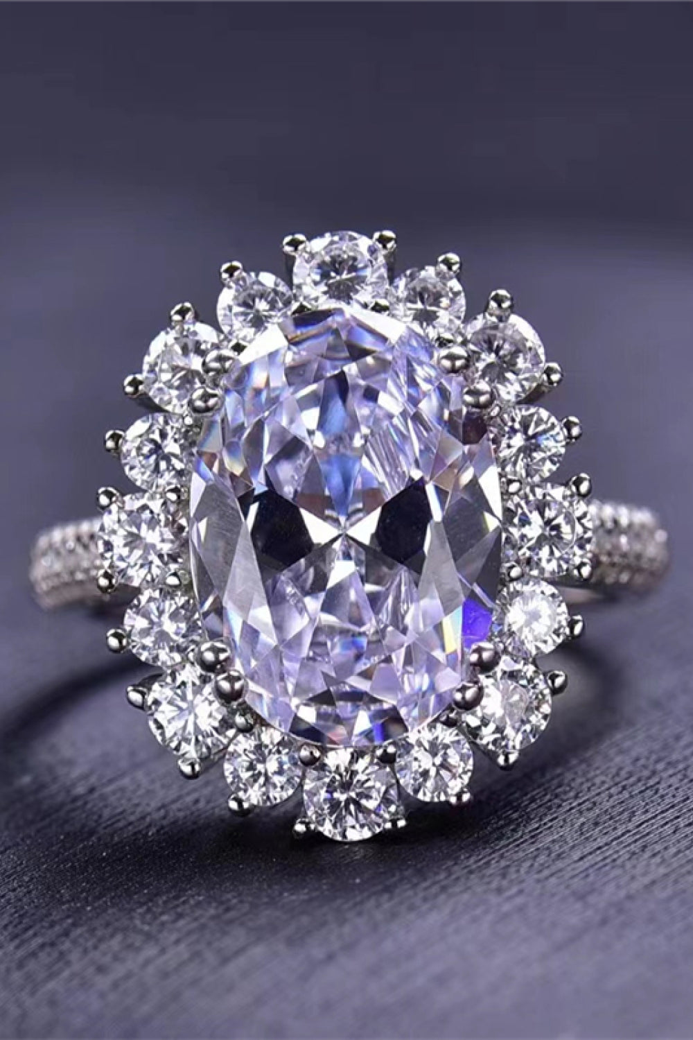 8 Carat Oval Moissanite Ring COCO CRESS