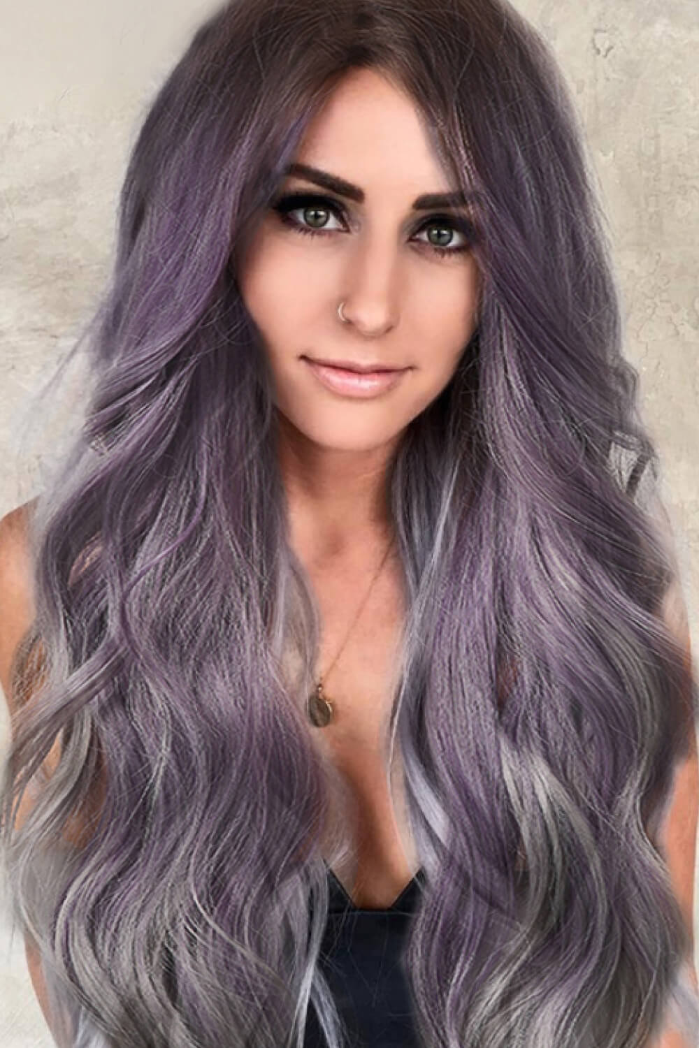 Elegant Wave Full Machine Synthetic Wigs in Purple 26'' COCO CRESS