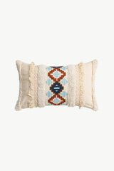 Embroidered Fringe Detail Decorative Throw Pillow Case COCO CRESS