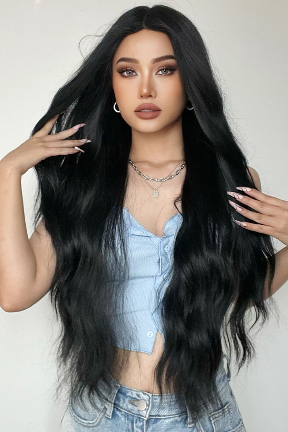 Full Machine Long Wave Synthetic Wigs 28'' COCO CRESS