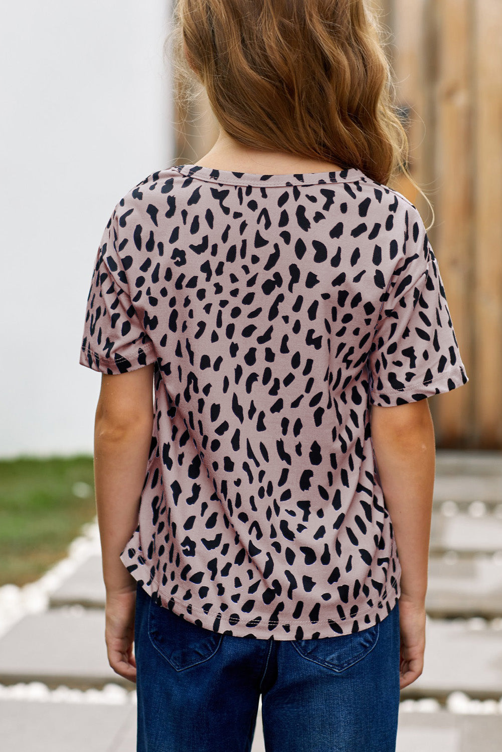 Girls Leopard Dropped Shoulder Tee COCO CRESS