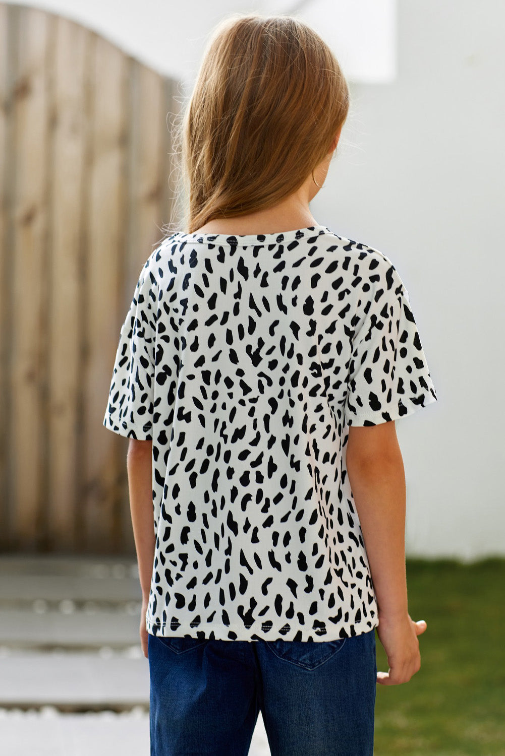 Girls Leopard Dropped Shoulder Tee COCO CRESS