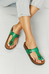 MMShoes Drift Away T-Strap Flip-Flop in Green COCO CRESS