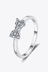 Moissanite Bow Rhodium-Plated Ring COCO CRESS