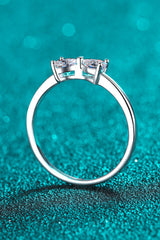 Moissanite Bow Rhodium-Plated Ring COCO CRESS