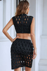 Openwork Cropped Top and Skirt Set COCO CRESS