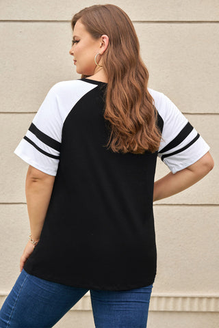 Plus Size HOPPY EASTER Striped Crisscross T-Shirt COCO CRESS