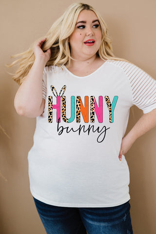 Plus Size HUNNY BUNNY Graphic Striped Tee COCO CRESS