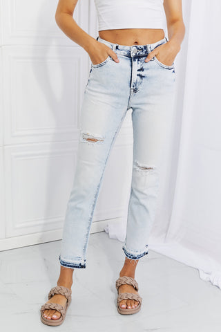 RISEN Full Size Camille Acid Wash Crop Straight Jeans COCO CRESS