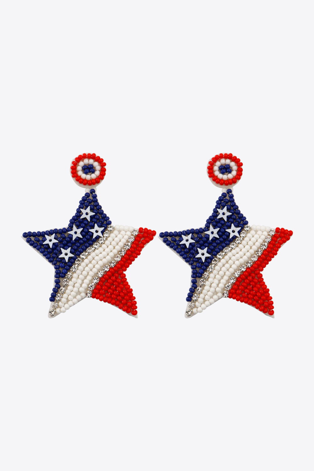 US Flag Beaded Star Earrings COCO CRESS
