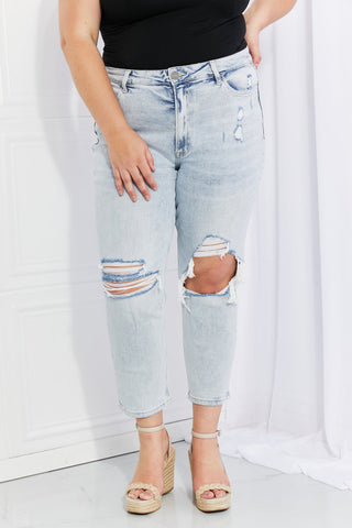 Vervet by Flying Monkey Stand Out Full Size Distressed Cropped Jeans COCO CRESS