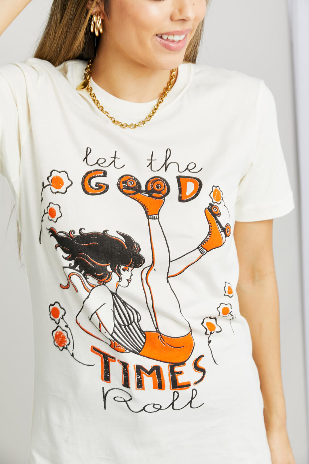 mineB Full Size LET THE GOOD TIMES ROLL Graphic Tee COCO CRESS