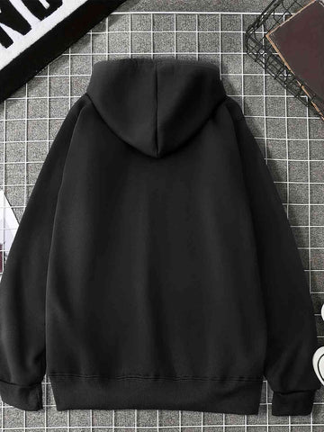 Long Sleeve Skeleton Graphic Hooded Jacket