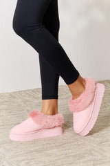 Legend Footwear Furry Chunky Platform Ankle Boots