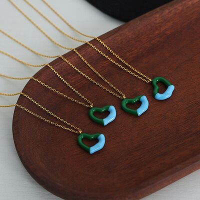 Heart Pendant Titanium Steel Necklace